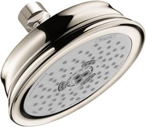 img 4 attached to Hansgrohe Croma 100 Classic 5-inch Showerhead with Easy Install, 3-Spray Full, Pulsating Massage, Intense Turbo, Easy Clean in Polished Nickel, 04070830