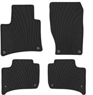 premium custom fit car floor mats for porsche cayenne 2011-2018 - full black rubber auto liners set | waterproof, all-weather protection & heavy duty | odorless - san auto logo