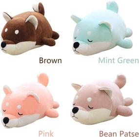 img 1 attached to 🐶 19.7 Inch Shiba Inu Plush Toy - Cute Anime Stuffed Animal Corgi Kawaii Plushies, Hugging Pillow Dog Pillow Gifts for Bedding, Kids Birthday, Thanksgiving, Christmas (Green)