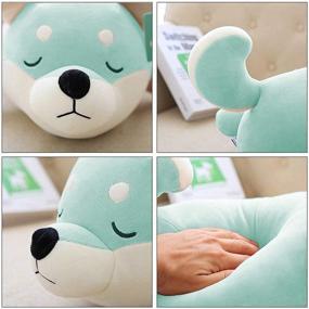 img 3 attached to 🐶 19.7 Inch Shiba Inu Plush Toy - Cute Anime Stuffed Animal Corgi Kawaii Plushies, Hugging Pillow Dog Pillow Gifts for Bedding, Kids Birthday, Thanksgiving, Christmas (Green)