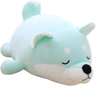 🐶 19.7 inch shiba inu plush toy - cute anime stuffed animal corgi kawaii plushies, hugging pillow dog pillow gifts for bedding, kids birthday, thanksgiving, christmas (green) logo