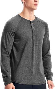 img 3 attached to 👕 Heather Slate Sleeve Henley Shirts: Trendy Men's Clothing for a Stylish Wardrobe