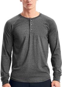 img 4 attached to 👕 Heather Slate Sleeve Henley Shirts: Trendy Men's Clothing for a Stylish Wardrobe