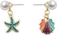 myospark starfish earrings asymmetrical colorful logo