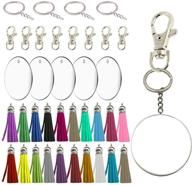 🔑 20-piece acrylic keychain blanks set - transparent circle discs, clear round blanks key chains, diy crafts & projects - 2 inch keyring logo