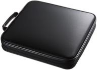 📀 sanwa 160 large capacity cd case: portable dvd/vcd storage with eva protective blu-ray wallet, handle for car, home, office, travel (black) logo