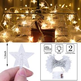 img 3 attached to 🎄 Roberly 32.8ft 80 LEDs Christmas Star String Lights, Winter Fairy Lights Waterproof for Patio Party Bedroom Home Decor Indoor Outdoor Xmas Tree Decorations in Warm-White Hue