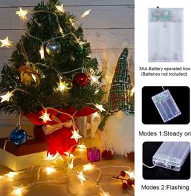 img 2 attached to 🎄 Roberly 32.8ft 80 LEDs Christmas Star String Lights, Winter Fairy Lights Waterproof for Patio Party Bedroom Home Decor Indoor Outdoor Xmas Tree Decorations in Warm-White Hue