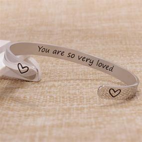 img 3 attached to Inspirational Bracelets for Women - BTYSUN Funny Teen Girl Gifts: Best Friend Bracelet, Friendship Gift, Motivational Quotes Engraved Cuff. Perfect Birthday, Christmas, Mom, Daughter, Sister Jewelry