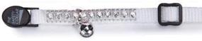 img 2 attached to 😺 Stylish Meow Town 3/8-Inch White Nylon Cat Collar Embellished with Rhinestones