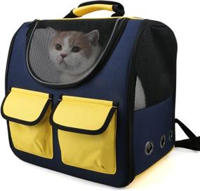 img 4 attached to 🐱 YAOJIALVSE Cat Backpack: Pet Carrier for Small Dogs, Airline Approved & Hiking-Compatible – Holds Pets Up to 22 lbs