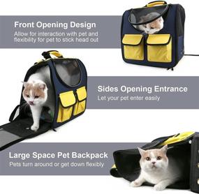 img 2 attached to 🐱 YAOJIALVSE Cat Backpack: Pet Carrier for Small Dogs, Airline Approved & Hiking-Compatible – Holds Pets Up to 22 lbs