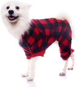 img 1 attached to 🐶 Cozy and Stylish: SCENEREAL Pet Pajamas for Dogs - Red Plaid Sweaters for Comfy and Fashionable Canine