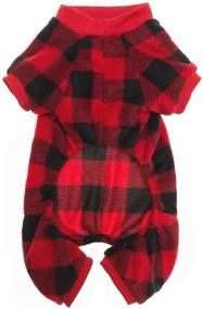 img 3 attached to 🐶 Cozy and Stylish: SCENEREAL Pet Pajamas for Dogs - Red Plaid Sweaters for Comfy and Fashionable Canine