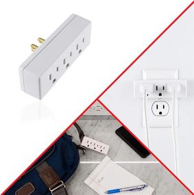 img 1 attached to GE 3-Outlet Extender Wall Tap: Grounded Adapter Plug, Indoor Rated, 3-Prong, Perfect for Travel - UL Listed, White (52203)