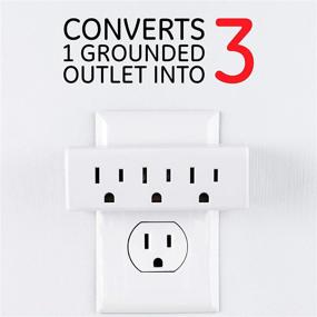 img 3 attached to GE 3-Outlet Extender Wall Tap: Grounded Adapter Plug, Indoor Rated, 3-Prong, Perfect for Travel - UL Listed, White (52203)