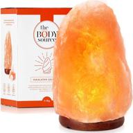 🔮 himalayan salt lamp - 8-10 inch (7-11 pound) with dimmer switch - handcrafted and all-natural, including wooden base and spare bulb логотип