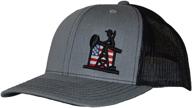 🤠 pumpjack cowboy the patriot trucker hat: osha heather grey - shop now! logo