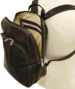 img 1 attached to Piel Leather Pocket Backpack Chocolate