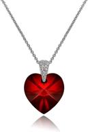 sterling silver heart necklace embellished with genuine european crystals logo