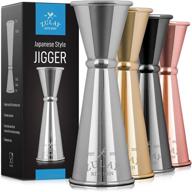 🍸 zulay kitchen premium japanese style double cocktail jigger - 18/8 food-grade stainless steel, 1oz-2oz etched markings & incremental gradations - beautiful shot pourer measuring tool logo