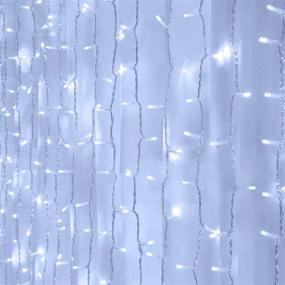 img 3 attached to 🌟 Cool White Curtain String Lights - Window Fairy LED Icicle Christmas Lights for Wedding Party, Garden Room, Outdoor & Indoor Wall Decorations