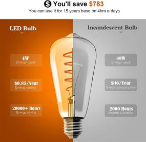 img 2 attached to 🌻 Medium Yellow Vintage Edison-Equivalent Bulb