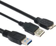 🔌 saitech it 1ft usb 3.0 двойной питания y-образные кабель 2x типа a к micro b | передача данных высокой скорости (до 5 гбит/с) для внешних жестких дисков логотип