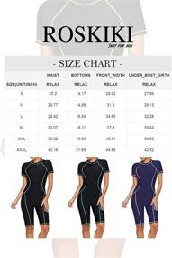 img 1 attached to 🏊 ROSKIKI Women's Zip Front Surfing Swimsuit with Short Sleeves and Boyshorts - Athletic Swimwear Bathing Suit