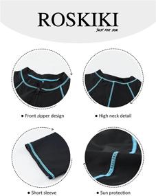 img 2 attached to 🏊 ROSKIKI Women's Zip Front Surfing Swimsuit with Short Sleeves and Boyshorts - Athletic Swimwear Bathing Suit