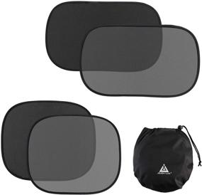 img 4 attached to 🚗 JOJOY LUX Car Window Shade, 4 Pack Baby Car Sun Shades with UV Protection for Car Side Window, Available in 2 Sizes and 2 Colors