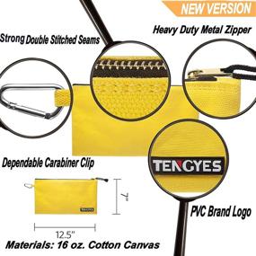 img 1 attached to Canvas Tool Pouch Zipper Bag - 5 Pack Heavy Duty Utility Bags 🛠️ with Metal Zippers & Carabiner Clip-Ons - Durable Multi-Purpose Storage Organizer Tote Bags by TENGYES