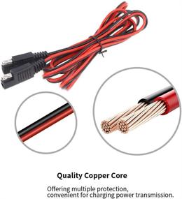 img 1 attached to 🔌 Hilitchi 2 Pcs SAE to SAE Extension Cable Set: 3FT and 6FT | 18 Gauge Quick Disconnect Wire Harness | 2 Pin Automotive Extension Cable