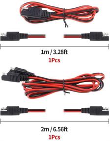 img 3 attached to 🔌 Hilitchi 2 Pcs SAE to SAE Extension Cable Set: 3FT and 6FT | 18 Gauge Quick Disconnect Wire Harness | 2 Pin Automotive Extension Cable