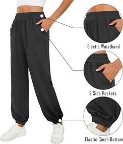 img 2 attached to 👖 Saloogoe Women's High Waisted Baggy Sweatpants with Cinch Bottom Joggers and Pockets - Perfect for Fall