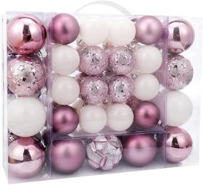 img 3 attached to Ideal lilac-themed Christmas Ball Ornaments Set for Shatterproof Holiday Decor