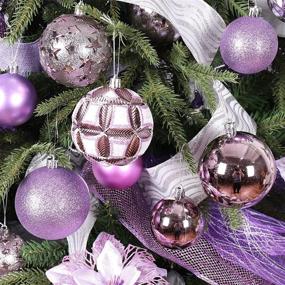 img 1 attached to Ideal lilac-themed Christmas Ball Ornaments Set for Shatterproof Holiday Decor