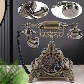 img 3 attached to Gdrasuya10 Vintage Phone Rotary Dial Retro Old Fashioned Landline Telephone For Home Office Cafe Bar Decor (Style 3)