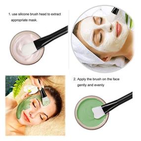 img 1 attached to 🖌️ GOLIKEE 2PCS Dual Sided Face Mask Brushes: Knife Shaped Silicone Brush for Makeup, Foundation, Mud, Clay & More (Black)