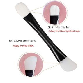 img 2 attached to 🖌️ GOLIKEE 2PCS Dual Sided Face Mask Brushes: Knife Shaped Silicone Brush for Makeup, Foundation, Mud, Clay & More (Black)