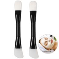 🖌️ golikee 2pcs dual sided face mask brushes: knife shaped silicone brush for makeup, foundation, mud, clay & more (black) logo