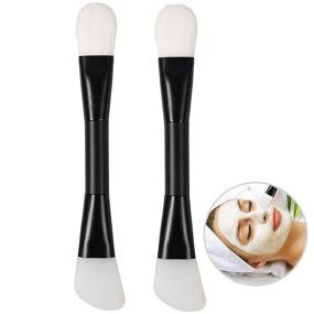 img 4 attached to 🖌️ GOLIKEE 2PCS Dual Sided Face Mask Brushes: Knife Shaped Silicone Brush for Makeup, Foundation, Mud, Clay & More (Black)