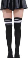 hugestore ladies stripe cotton stockings logo