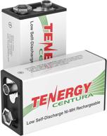 tenergy 9v nimh rechargeable batteries, 200mah long-lasting square battery for smoke alarm/detector (2 pack) logo