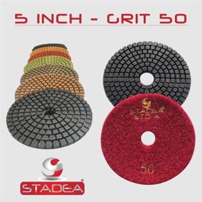 img 3 attached to 💎 STADEA Grit 50 (2 pcs) 5-Inch Diamond Polishing Pads for Wet Grinder - Ideal for Granite, Marble, Concrete, and Stone Polishing