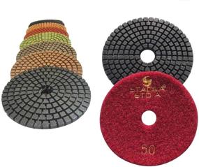 img 4 attached to 💎 STADEA Grit 50 (2 pcs) 5-Inch Diamond Polishing Pads for Wet Grinder - Ideal for Granite, Marble, Concrete, and Stone Polishing