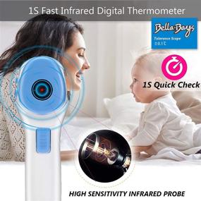 img 2 attached to BELLA·BAYS Non-Contact Forehead Thermometer with Display Backlight, Fever Alert & Dual Mode for Baby, Kids, Adults - Portable Digital Infrared Thermometer with Adjustable ˚C / ˚F