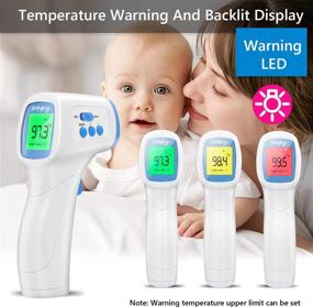 img 3 attached to BELLA·BAYS Non-Contact Forehead Thermometer with Display Backlight, Fever Alert & Dual Mode for Baby, Kids, Adults - Portable Digital Infrared Thermometer with Adjustable ˚C / ˚F