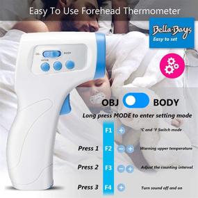 img 1 attached to BELLA·BAYS Non-Contact Forehead Thermometer with Display Backlight, Fever Alert & Dual Mode for Baby, Kids, Adults - Portable Digital Infrared Thermometer with Adjustable ˚C / ˚F