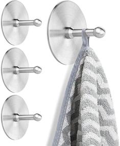 img 4 attached to Lucalda Stainless Steel Waterproof Heavy-Duty Adhesive Hooks - 4 Pack, Silver